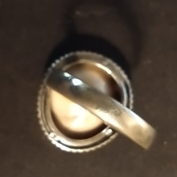 New ring white swirl agate stone in silver setting and band sizes 6, 7, 8 - Picture 4 of 4